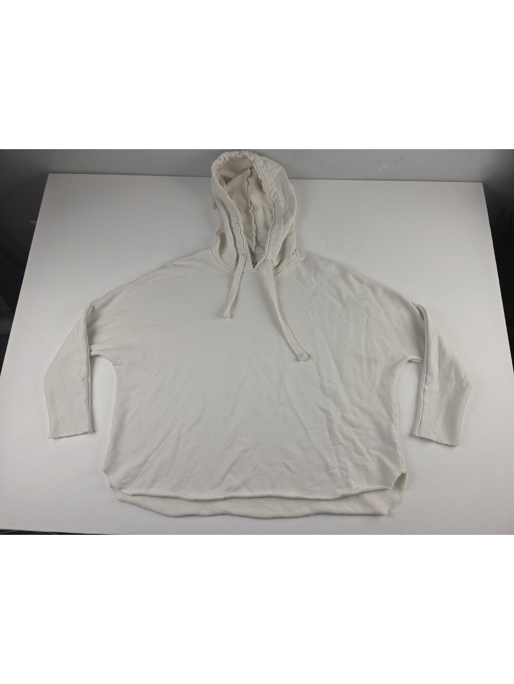 Frank & Eileen Tee Lab White Hoodie Pullover Drawstring Sz XS ~ BOXY